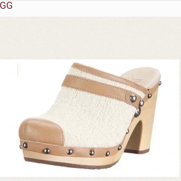 UGG Shoes - 3) UGGS Jolene Leather Studded Wood Clogs       S 8